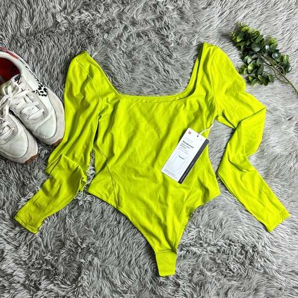 NWT Lululemon Wundermost Ultra-Soft Nulu Square-Neck Long-Sleeve Bodysuit size S - Picture 1 of 11
